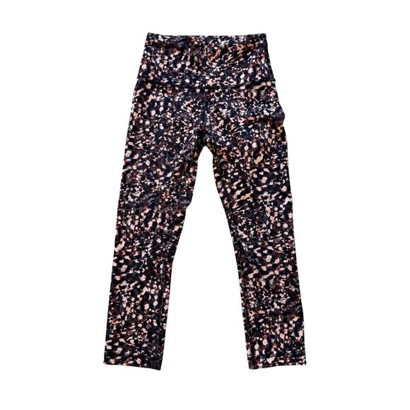 Lululemon Pants - Lululemon Wunder Size 4 Train High Rise Crop Leggings Peach Patterned
